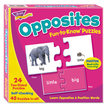 TREND® Fun To Know Puzzles, Opposites, Ages 3 And Up, 24 Puzzles freeshipping - TVN Wholesale
